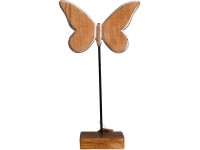 Dekorációs fa 190x100x350 mm pillangó állványon, natúr